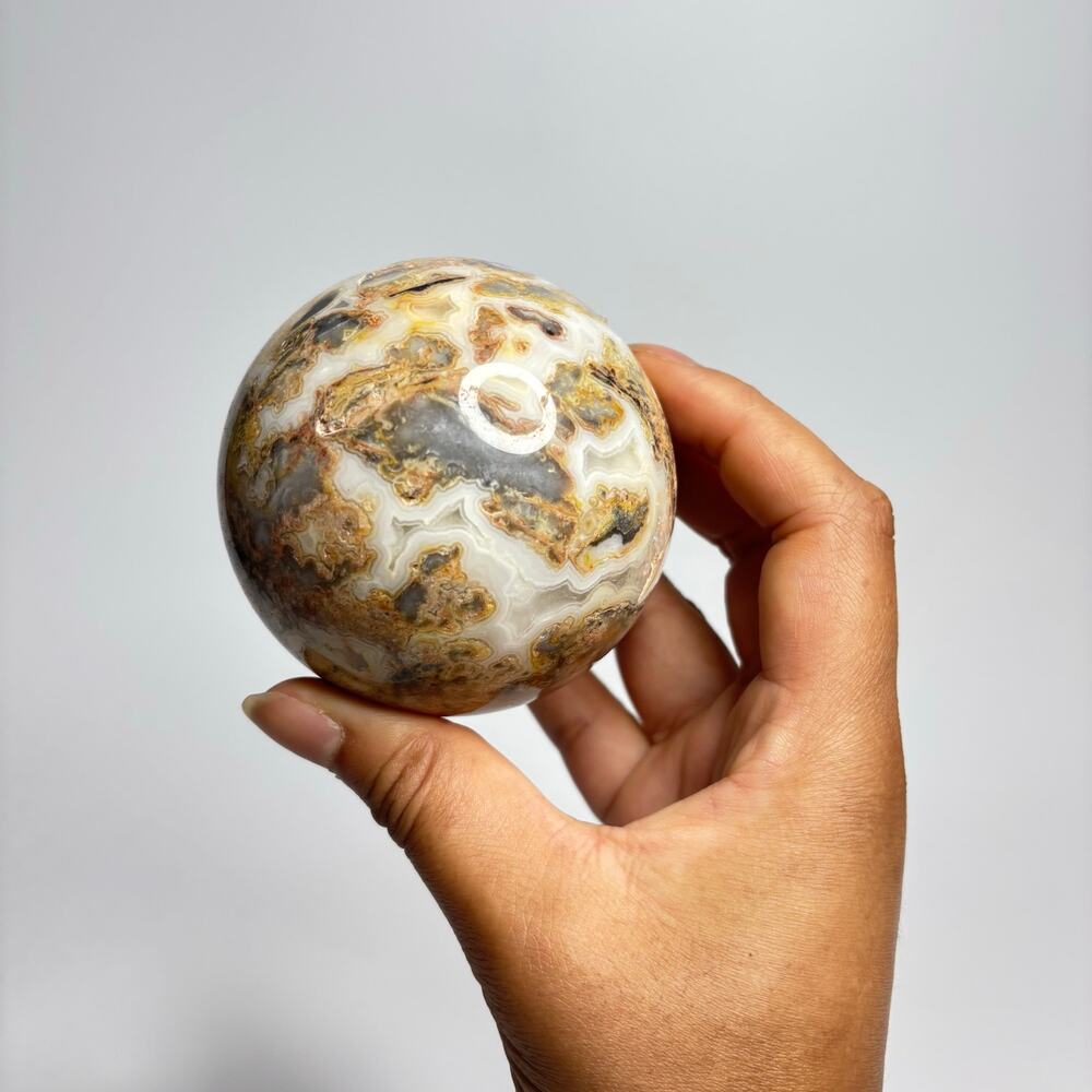 Crazy Lace Agate Sphere - Natural Banded Crystal Orb